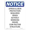 Signmission OSHA Notice Sign, Apron & Skin Protection Required, 10in X 7in Rigid Plastic, 7" W, 10" H, Portrait OS-NS-P-710-V-10165 - alternate 1